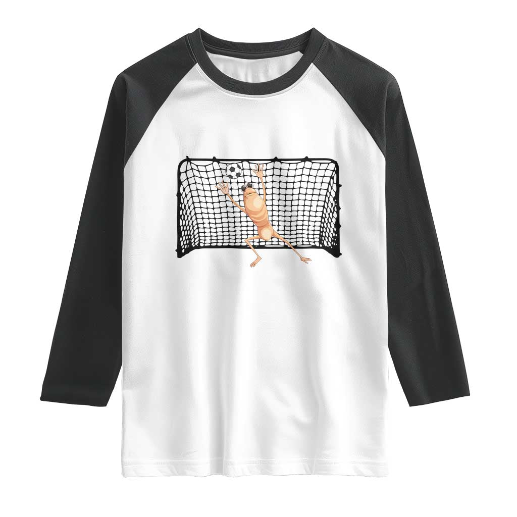 Funny Marcus The Worm Soccer Goalkeeper Gift Raglan Shirt TS12 White Black Print Your Wear