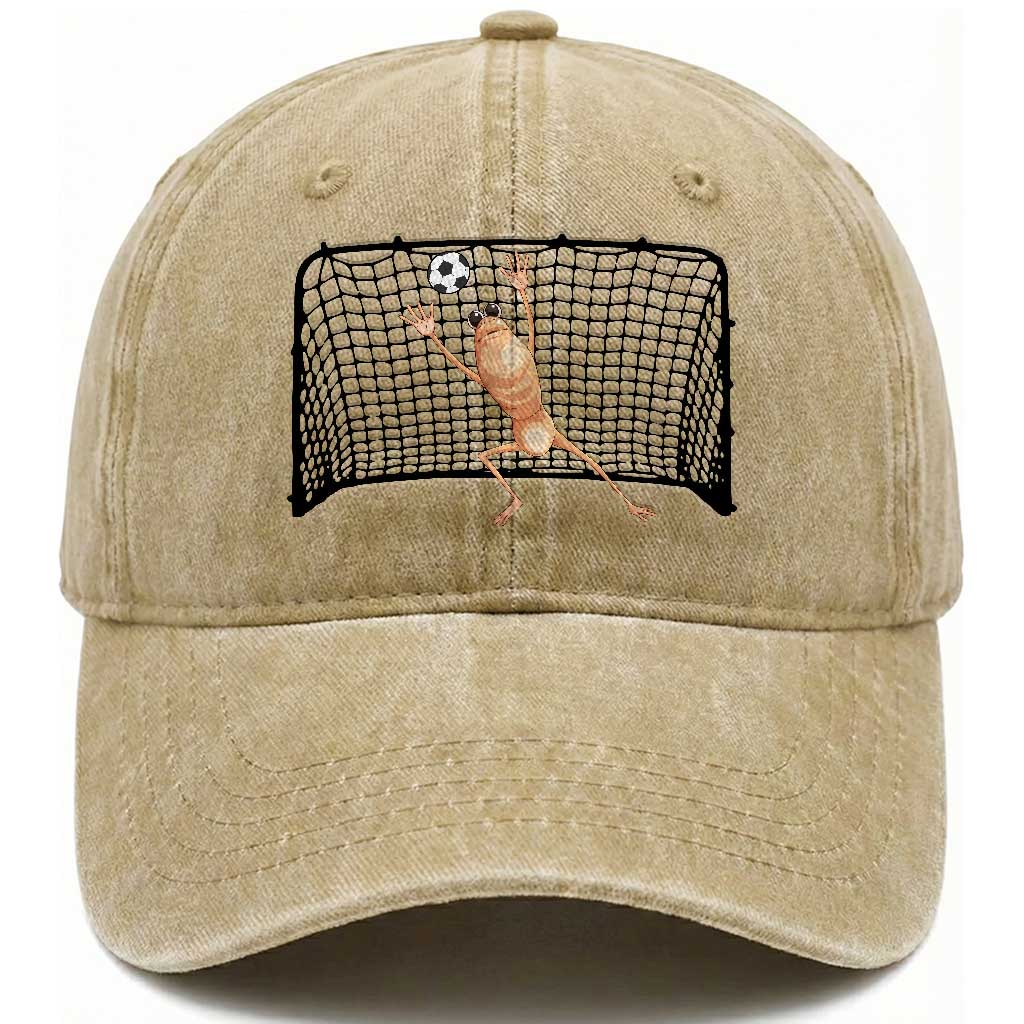 Funny Marcus The Worm Soccer Goalkeeper Gift Washed Cotton Baseball Cap TS12 Print Your Wear