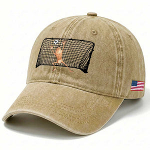 Funny Marcus The Worm Soccer Goalkeeper Gift Washed Cotton Baseball Cap TS12 Print Your Wear