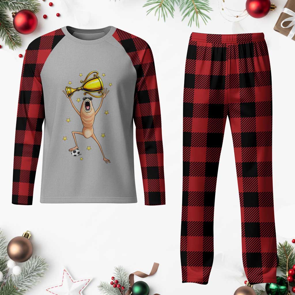 Funny Marcus The Worm Soccer Champion Plaid Pajama Set Soccer Lover TS12 Buffalo Plaid Print Your Wear