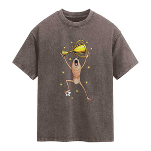 Funny Marcus The Worm Soccer Champion Washed Cotton T-Shirt Soccer Lover