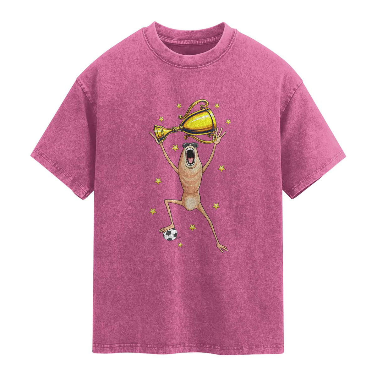 Funny Marcus The Worm Soccer Champion Washed Cotton T-Shirt Soccer Lover