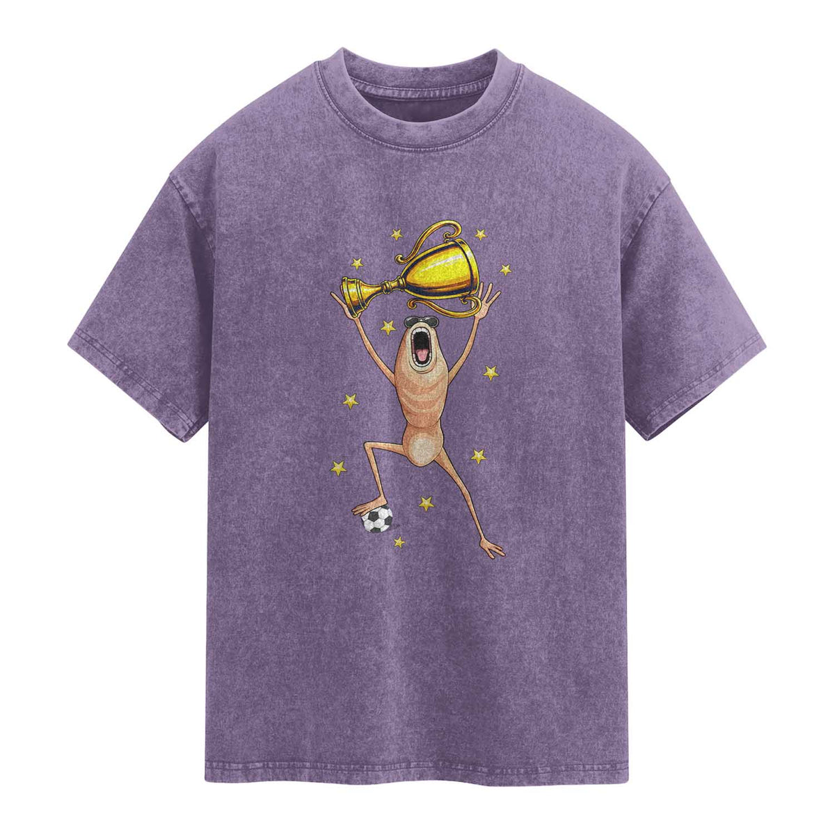 Funny Marcus The Worm Soccer Champion Washed Cotton T-Shirt Soccer Lover
