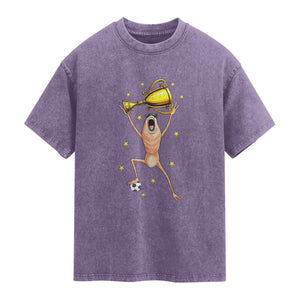 Funny Marcus The Worm Soccer Champion Washed Cotton T-Shirt Soccer Lover