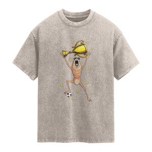 Funny Marcus The Worm Soccer Champion Washed Cotton T-Shirt Soccer Lover