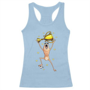 Funny Marcus The Worm Soccer Champion Racerback Tank Top Soccer Lover TS12 Light Blue Print Your Wear