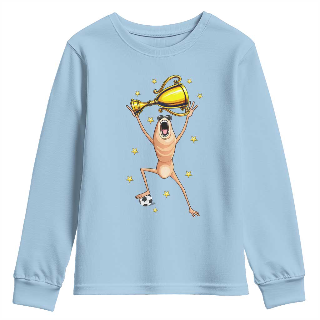 Funny Marcus The Worm Soccer Champion Youth Sweatshirt Soccer Lover TS12 Light Blue Print Your Wear