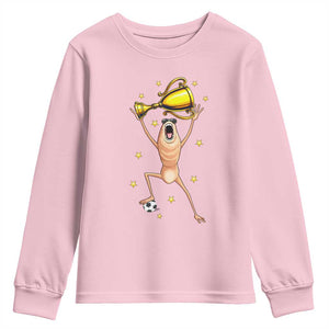 Funny Marcus The Worm Soccer Champion Youth Sweatshirt Soccer Lover TS12 Light Pink Print Your Wear