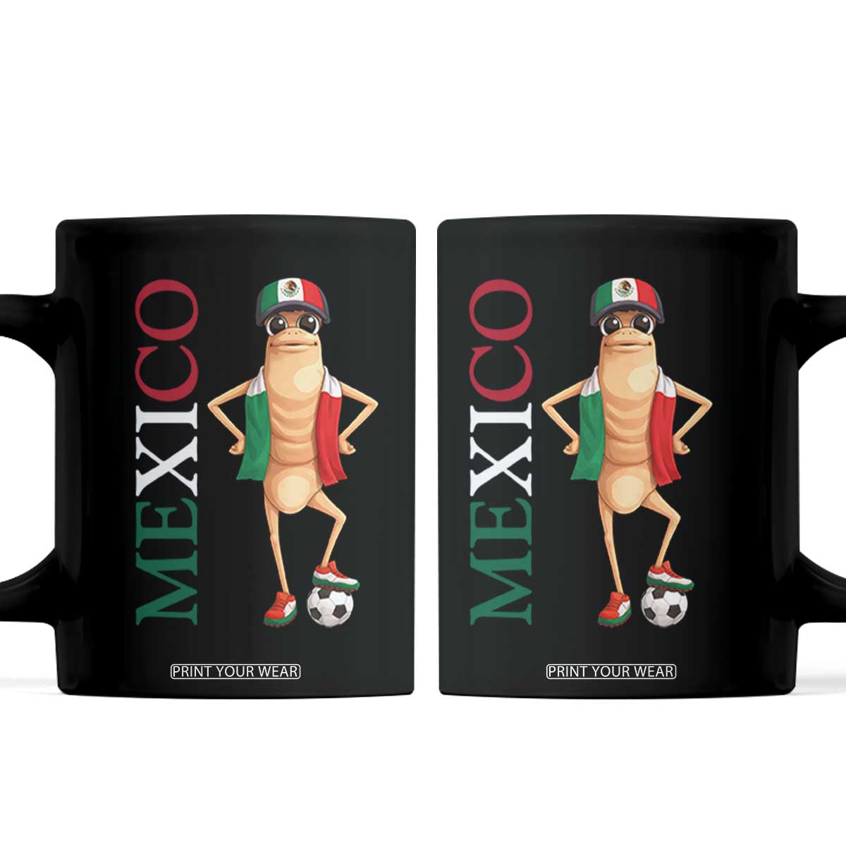 Mexico Soccer Fan Marcus The Worm Coffee Mug Country Football Gift TS12 Black Print Your Wear