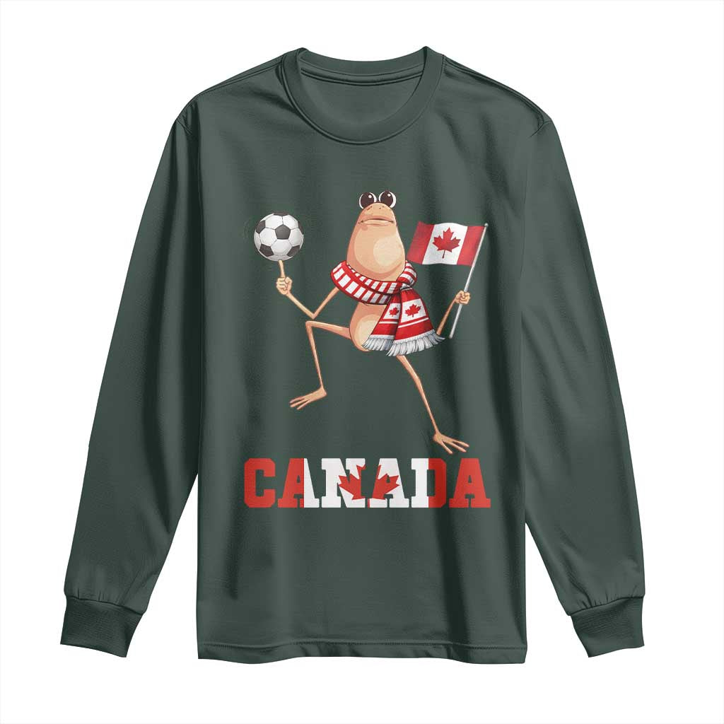 Funny Marcus The Worm Long Sleeve Shirt Canadian Pride Soccer Gift TS12 Dark Forest Green Print Your Wear