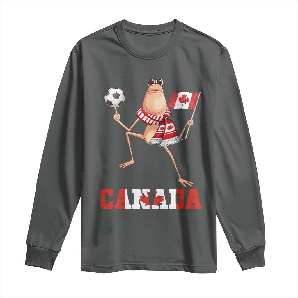 Funny Marcus The Worm Long Sleeve Shirt Canadian Pride Soccer Gift TS12 Dark Heather Print Your Wear
