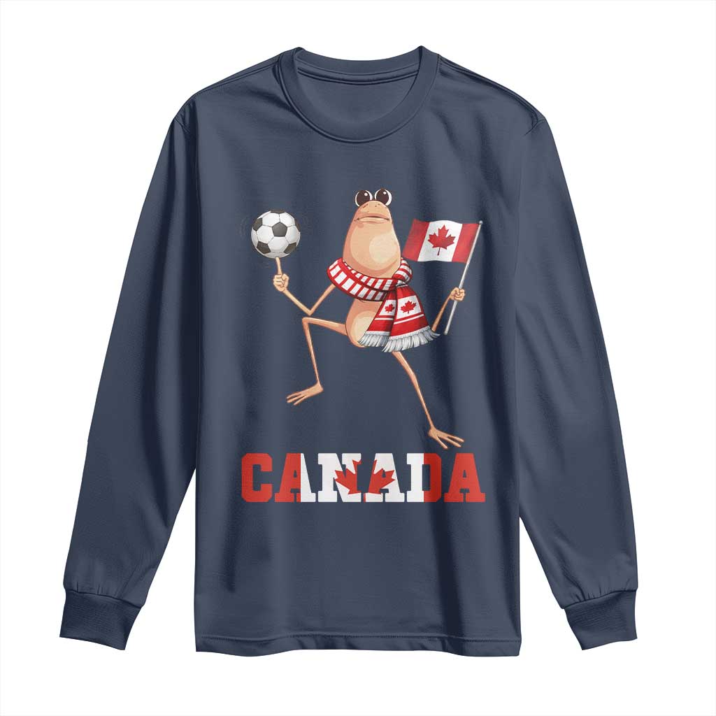 Funny Marcus The Worm Long Sleeve Shirt Canadian Pride Soccer Gift TS12 Navy Print Your Wear