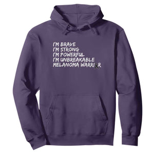 I Am Brave Strong Powerful Unbreakable Hoodie Melanoma Warrior Support TS12 Purple Print Your Wear