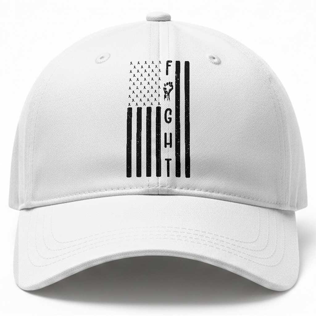 Fight Skin Cancer Melanoma Fighter USA Flag Baseball Cap TS12 Print Your Wear