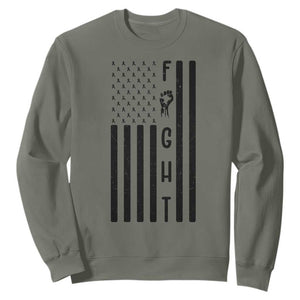 Fight Skin Cancer Melanoma Fighter USA Flag Sweatshirt TS12 Military Green Print Your Wear