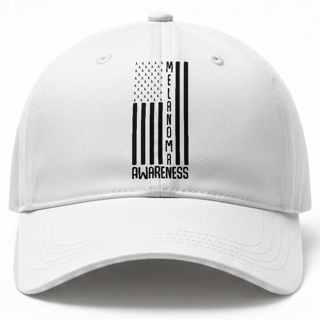 Melanoma Awareness USA Flag Baseball Cap Patriotic Cancer Warrior TS12 Print Your Wear