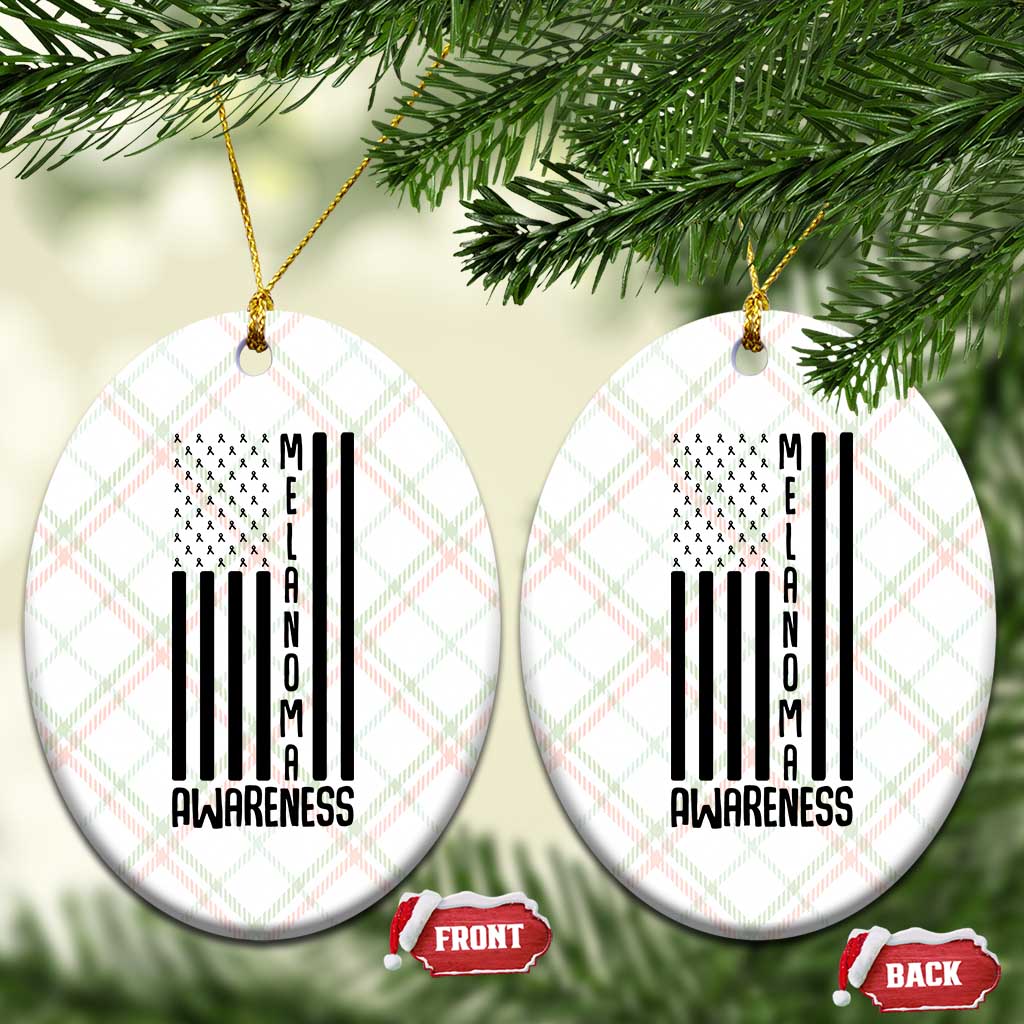 Melanoma Awareness USA Flag Ceramic Ornament Patriotic Cancer Warrior TS12 Print Your Wear