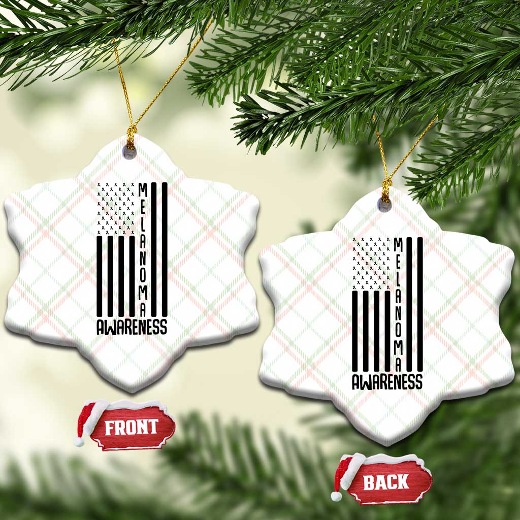 Melanoma Awareness USA Flag Ceramic Ornament Patriotic Cancer Warrior TS12 Print Your Wear