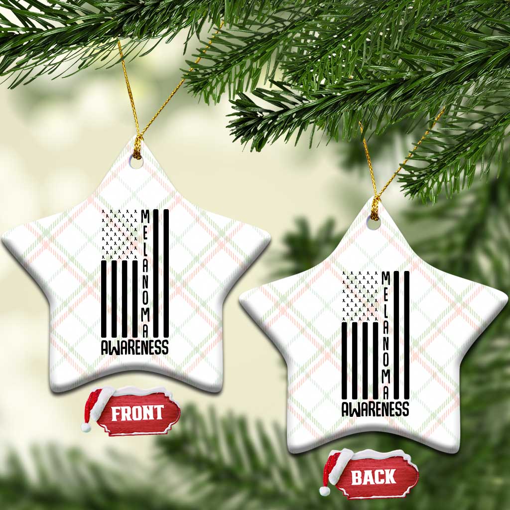 Melanoma Awareness USA Flag Ceramic Ornament Patriotic Cancer Warrior TS12 Print Your Wear