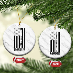 Melanoma Awareness USA Flag Ceramic Ornament Patriotic Cancer Warrior TS12 1pc White Marble Print Your Wear