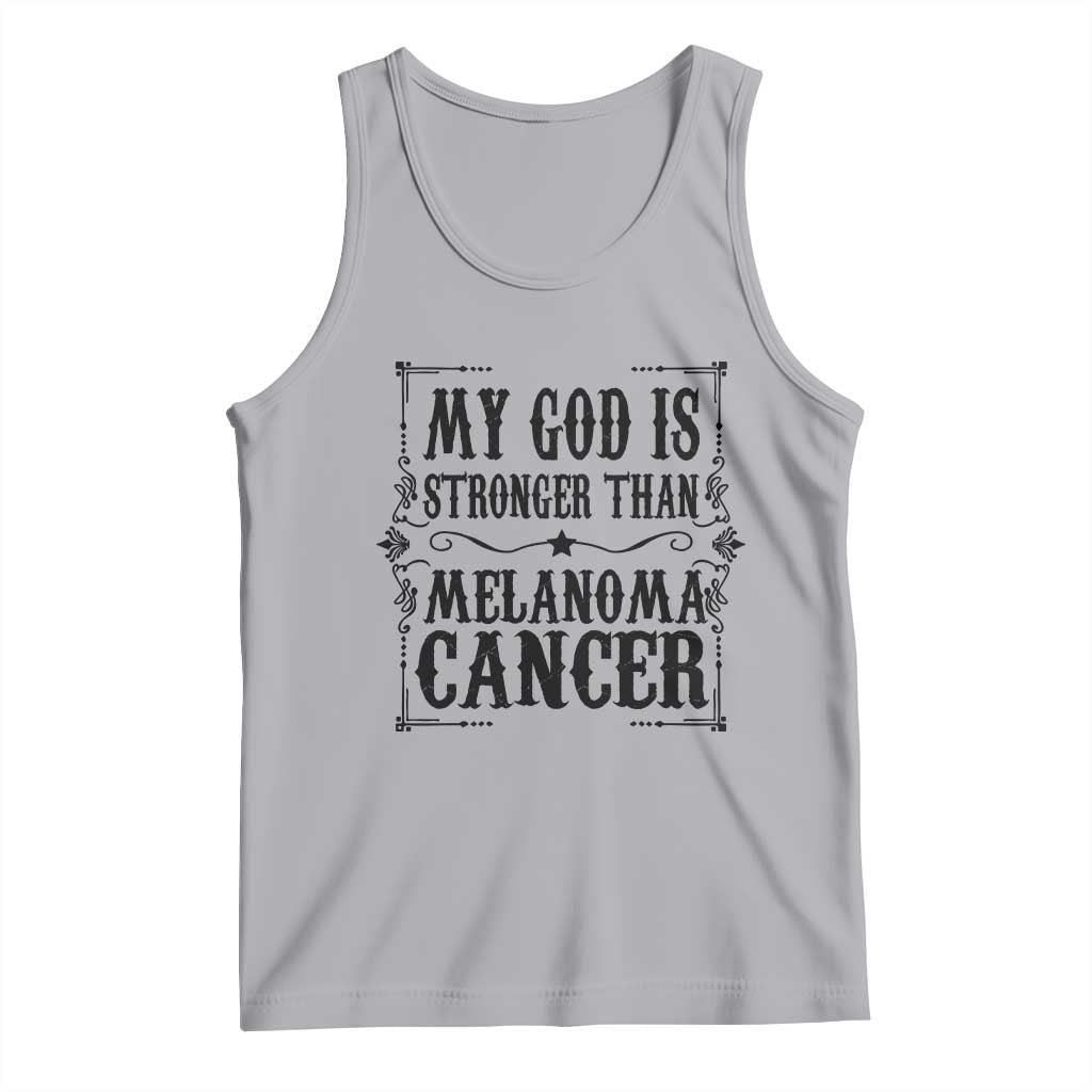 My God Is Stronger Than Melanoma Tank Top Religious Cancer Support TS12 Athletic Heather Print Your Wear