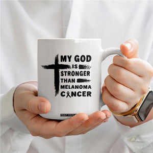 My God Is Stronger Than Melanoma Coffee Mug Christian Cancer Support TS12 Print Your Wear