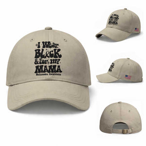 Melanoma Family Support Baseball Cap I Wear Black For My Mama TS12 Baseball Cap Universal Fit Beige Print Your Wear