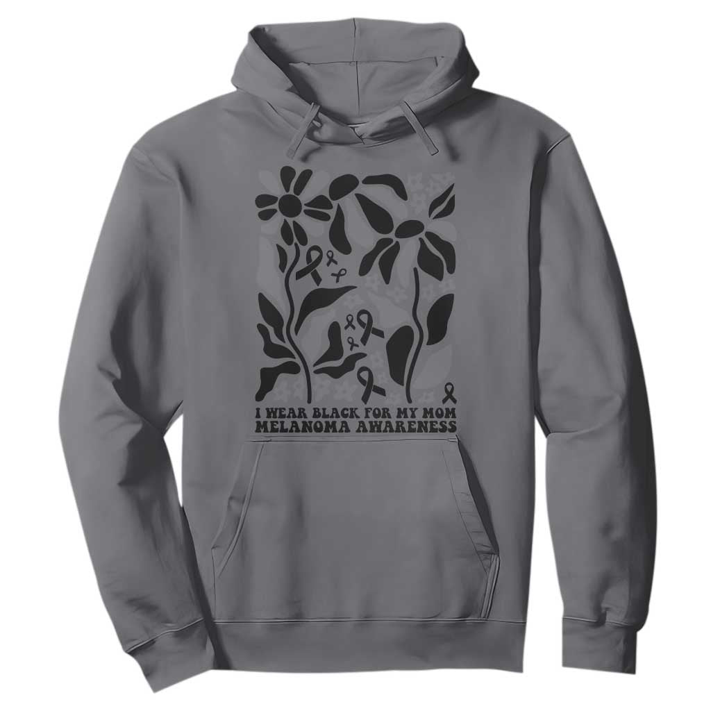 I Wear Black For My Mom Hoodie Melanoma Support Squad TS12 Charcoal Print Your Wear