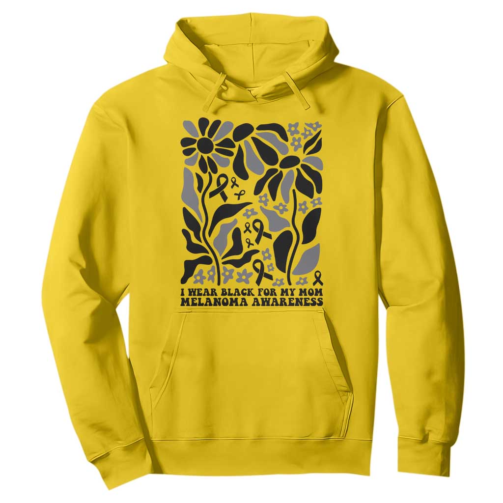I Wear Black For My Mom Hoodie Melanoma Support Squad TS12 Daisy Print Your Wear