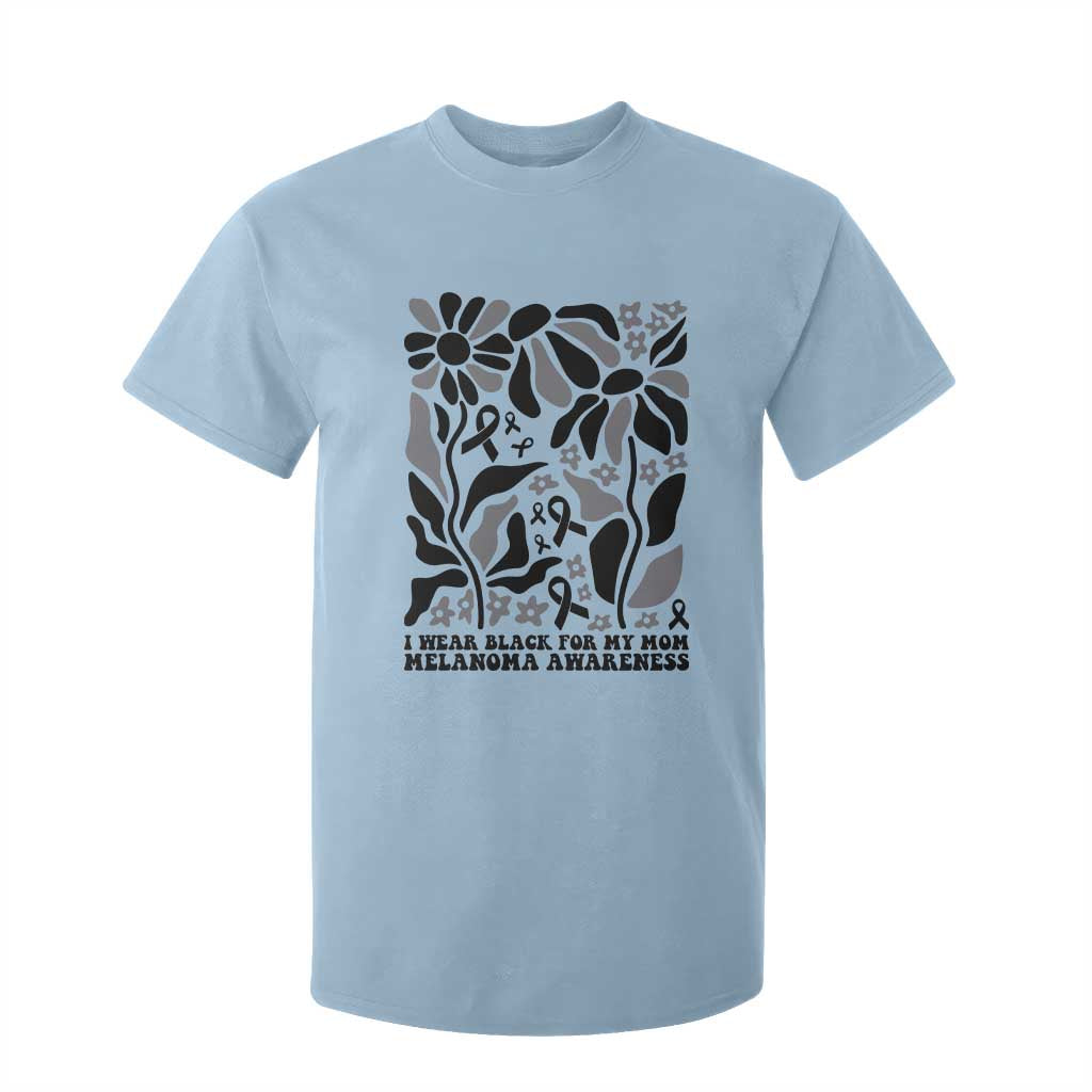 I Wear Black For My Mom T Shirt For Kid Melanoma Support Squad TS12 Light Blue Print Your Wear