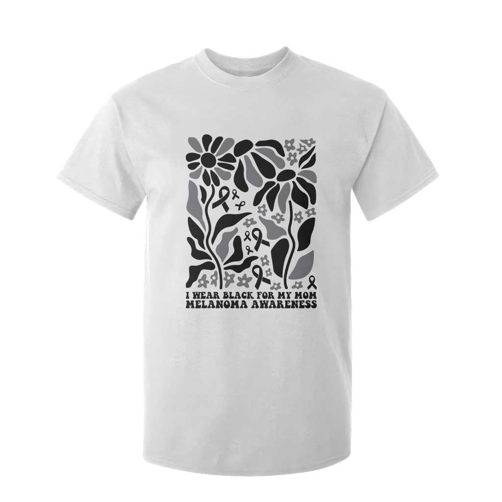 I Wear Black For My Mom T Shirt For Kid Melanoma Support Squad TS12 White Print Your Wear