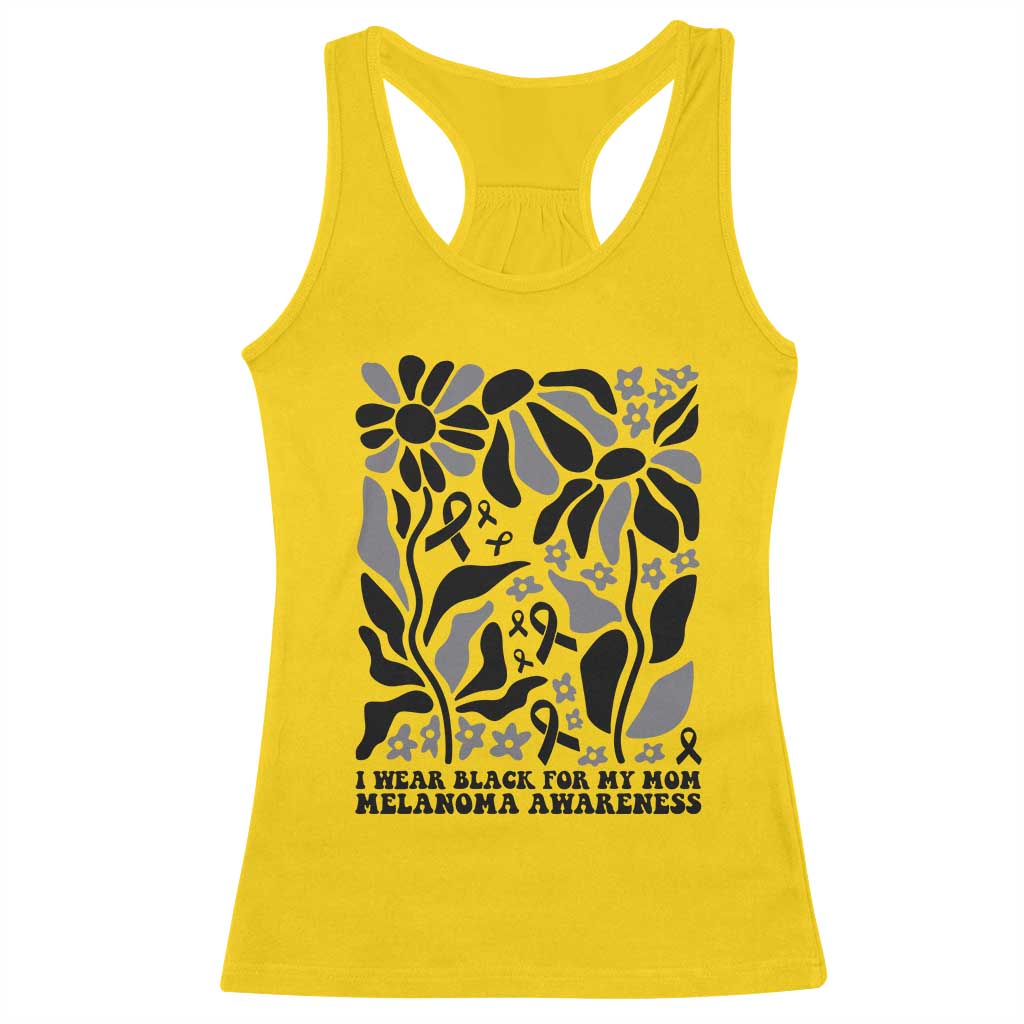 I Wear Black For My Mom Racerback Tank Top Melanoma Support Squad TS12 Daisy Print Your Wear
