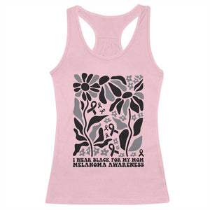 I Wear Black For My Mom Racerback Tank Top Melanoma Support Squad TS12 Light Pink Print Your Wear