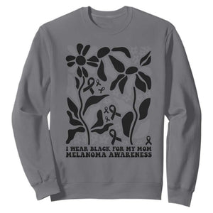 I Wear Black For My Mom Sweatshirt Melanoma Support Squad TS12 Charcoal Print Your Wear