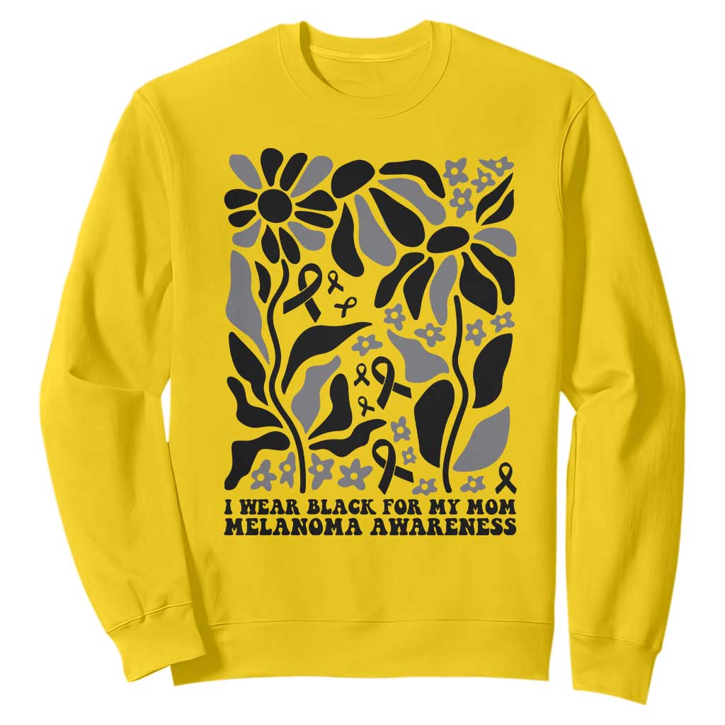 I Wear Black For My Mom Sweatshirt Melanoma Support Squad TS12 Daisy Print Your Wear