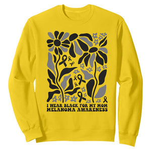 I Wear Black For My Mom Sweatshirt Melanoma Support Squad TS12 Daisy Print Your Wear