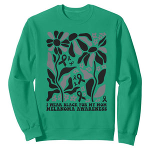 I Wear Black For My Mom Sweatshirt Melanoma Support Squad TS12 Irish Green Print Your Wear
