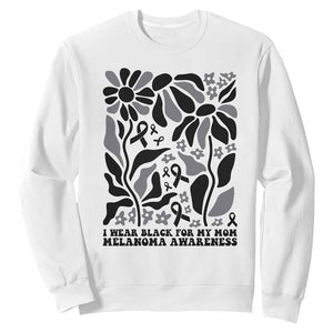I Wear Black For My Mom Sweatshirt Melanoma Support Squad TS12 White Print Your Wear