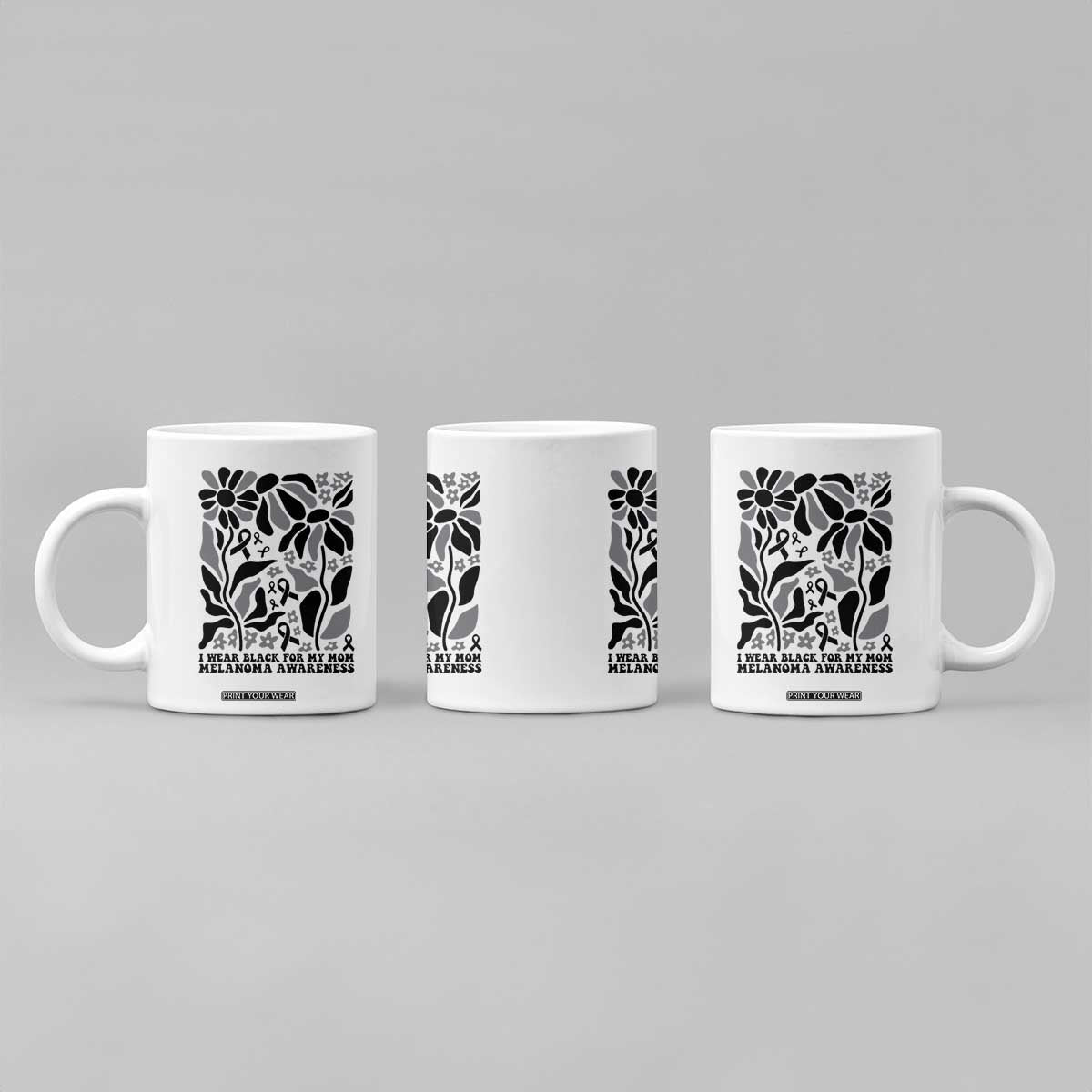 I Wear Black For My Mom Coffee Mug Melanoma Support Squad TS12 Print Your Wear
