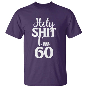 Personalized 60th Birthday Party T Shirt Custom Number Bday Holy Shit I Am 60 TS12 Purple Print Your Wear