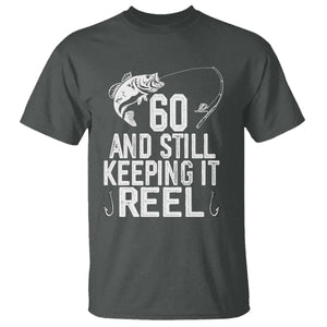 Personalized 60th Birthday Fishing T Shirt Custom Number Bday Still Keeping It Reel TS12 Dark Heather Print Your Wear