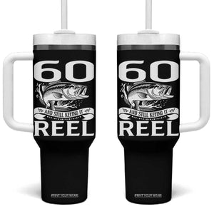 Still Keeping It Reel At 60 Tumbler With Handle Fisherman Birthday Gift TS12 One Size: 40 oz Black Print Your Wear