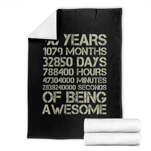 90 Years Of Being Awesome Throw Blanket 90th Birthday Gift Idea TS12 Black Print Your Wear