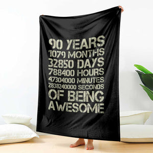 90 Years Of Being Awesome Throw Blanket 90th Birthday Gift Idea TS12 Print Your Wear