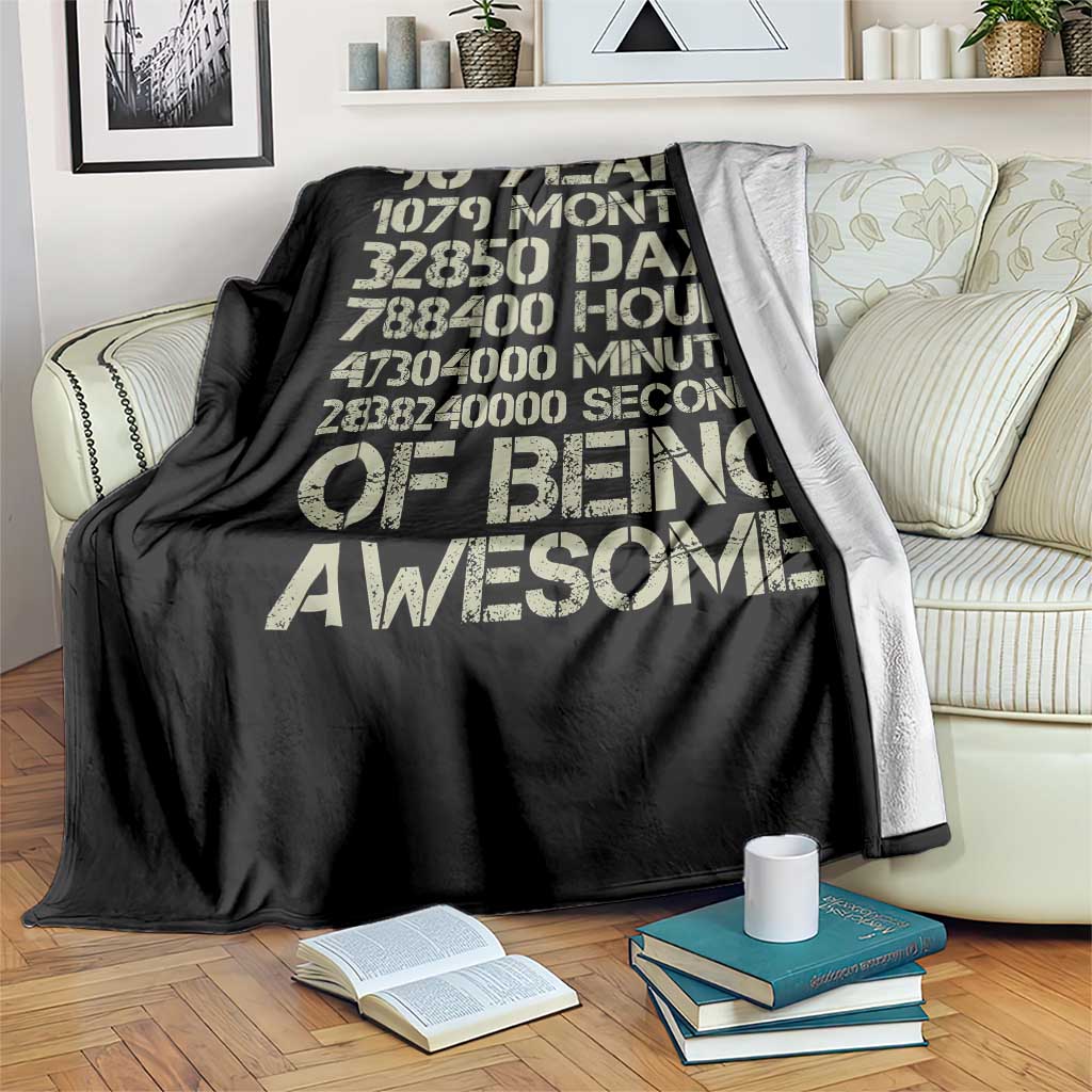 90 Years Of Being Awesome Throw Blanket 90th Birthday Gift Idea TS12 Print Your Wear