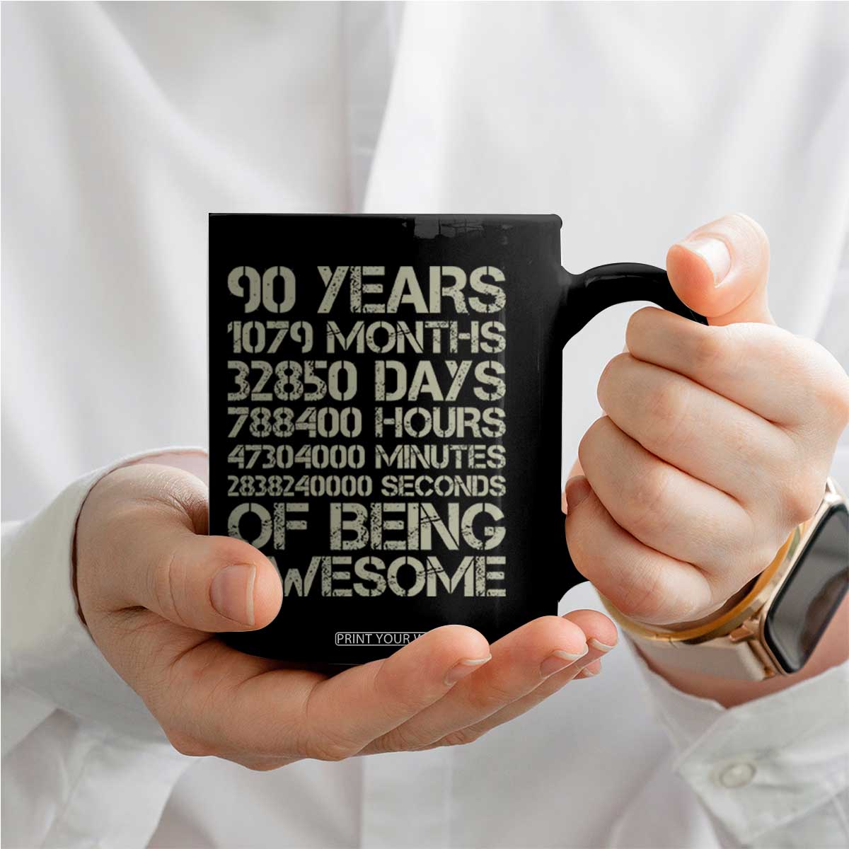 90 Years Of Being Awesome Coffee Mug 90th Birthday Gift Idea TS12 Print Your Wear