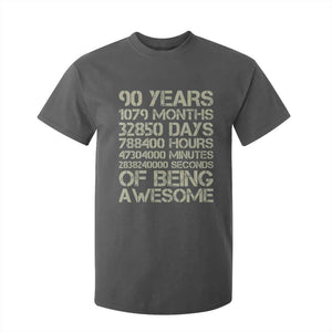 90 Years Of Being Awesome T Shirt For Kid 90th Birthday Gift Idea TS12 Dark Heather Print Your Wear