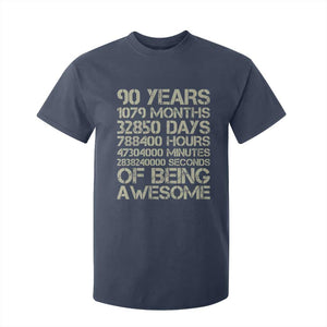 90 Years Of Being Awesome T Shirt For Kid 90th Birthday Gift Idea TS12 Navy Print Your Wear