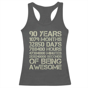 90 Years Of Being Awesome Racerback Tank Top 90th Birthday Gift Idea TS12 Dark Heather Print Your Wear