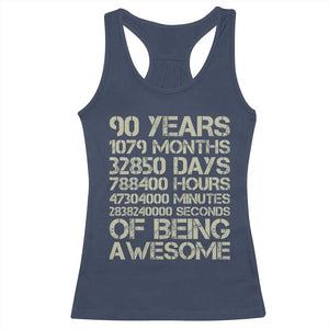 90 Years Of Being Awesome Racerback Tank Top 90th Birthday Gift Idea TS12 Navy Print Your Wear